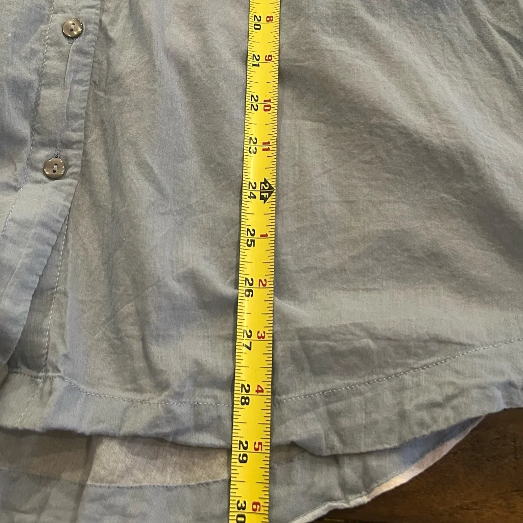 Free People Rainbow Rays Button Down Tunic Top in Blue Combo Size Medium - Image 6