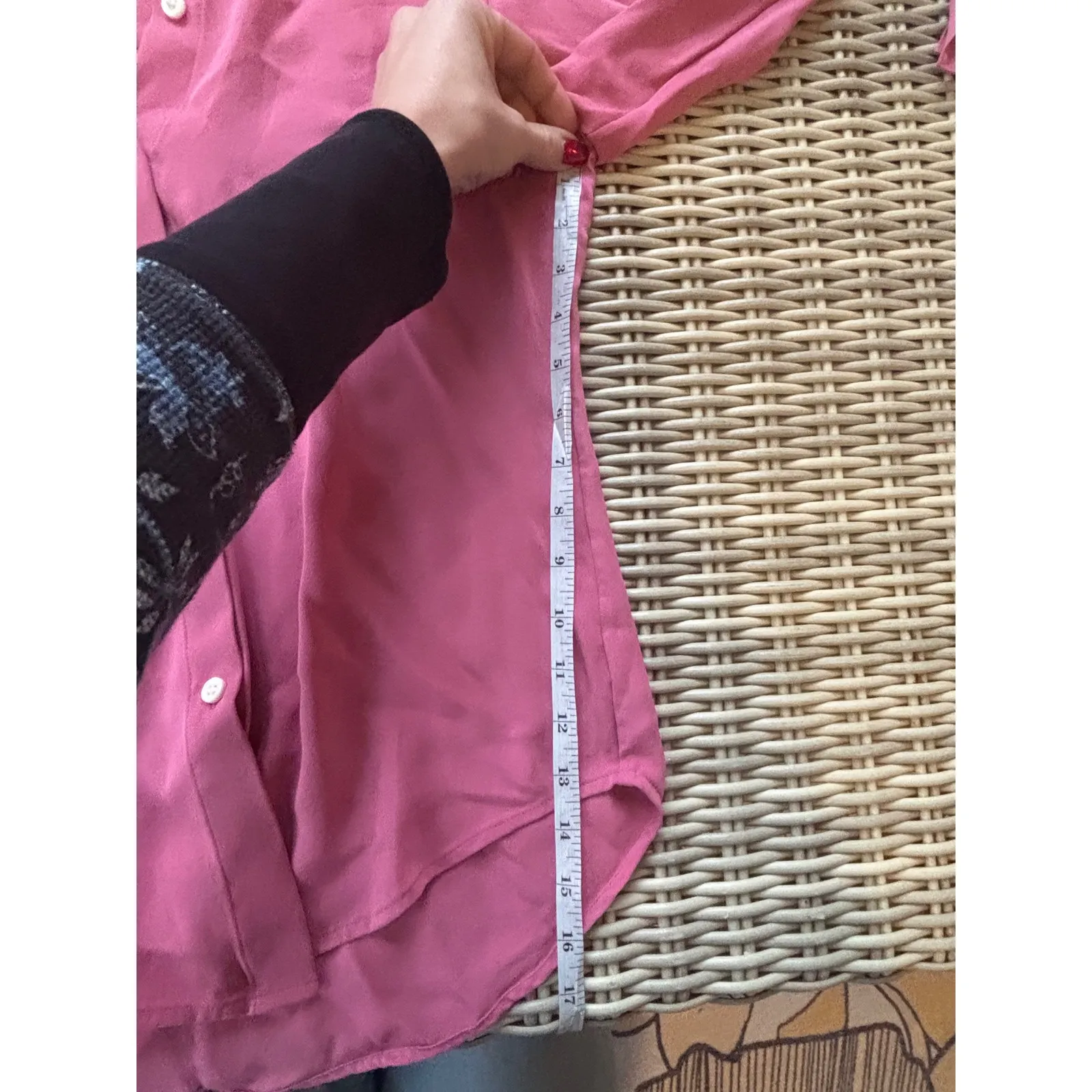 Theory 100% Silk Tie Cuff Blouse size p luxury layered workwear classic petite - Image 10