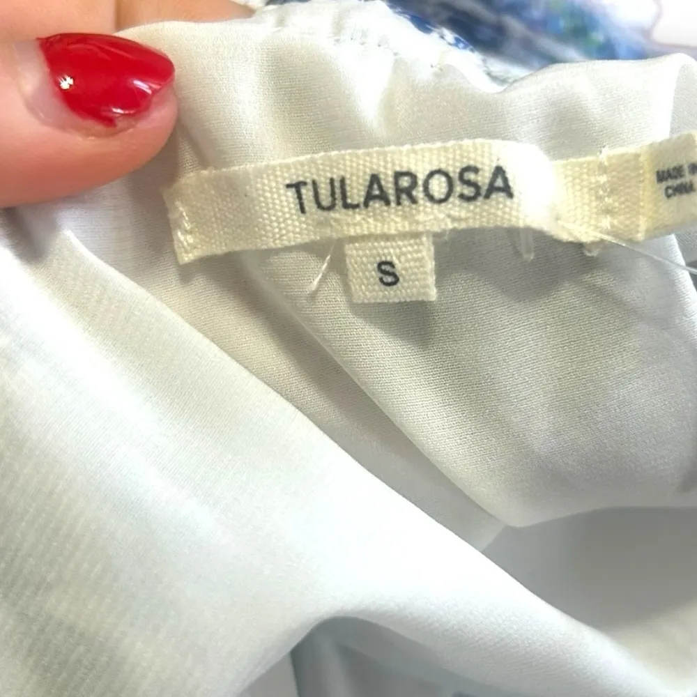 Revolve Tularosa Willa open back criss cross ruffle watercolor midi dress Size S - Image 8