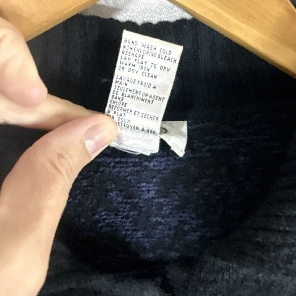 Vintage Cardigan Sweater Large Black Lambswool Silk Floral Embroidered 3D Talbot - Image 14