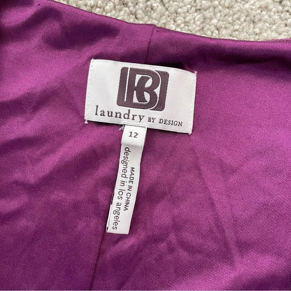 NWT Laundry by Design Ruched Stretchy Sheath Dress Sequins Ambrosia Plum 12 - Image 8