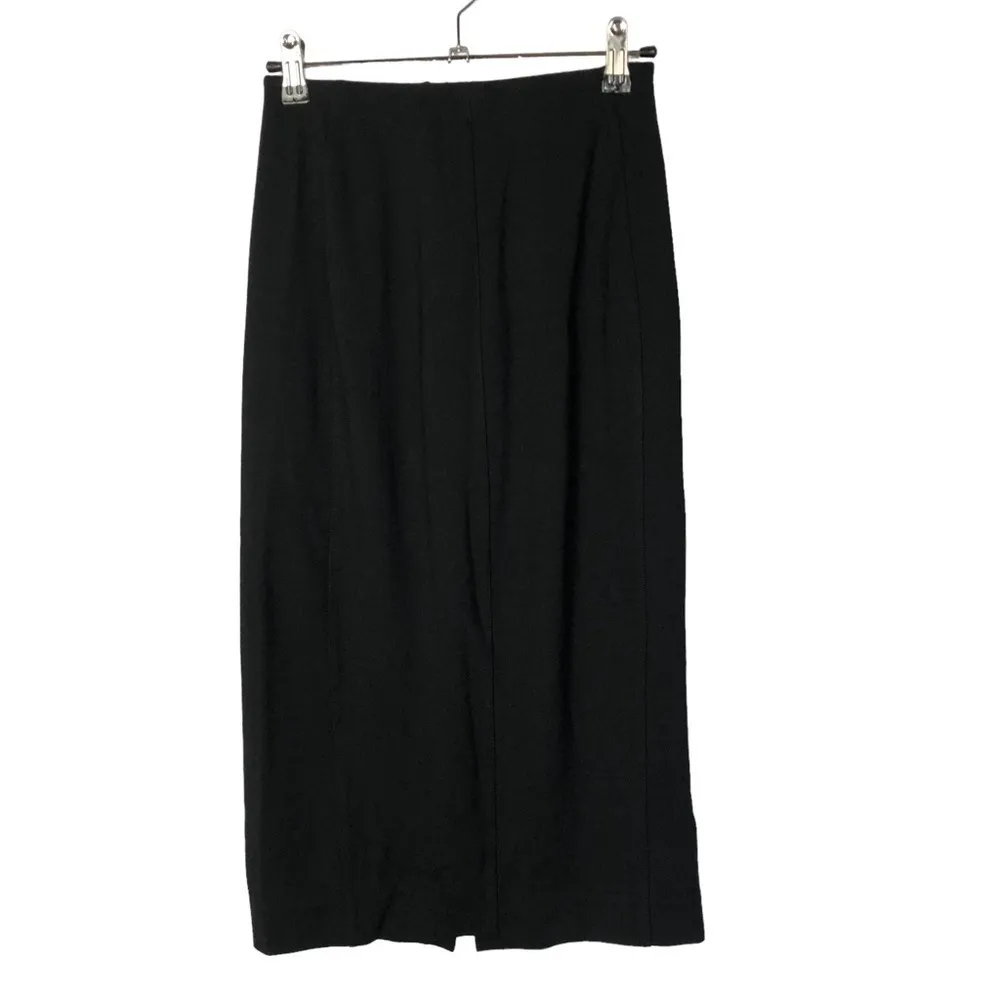Veronika Maine Black Crepe Knee Length Pencil Skirt S - Image 2