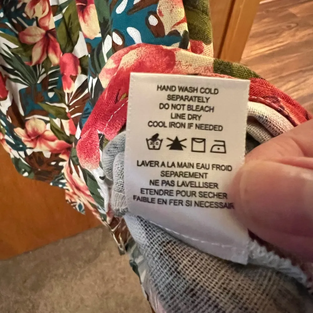 Pleione Tropical Dress Off the Shoulder Button Down Floral Tie Waist NWT Size 4X - Image 11