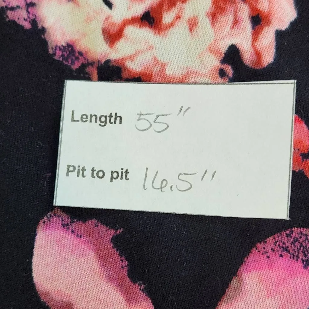 H&M Black and Pink Floral Maxi Dress Size Medium Maxi Boho Dress - Image 11