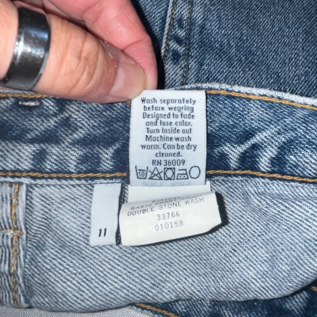 Calvin Klein Double Stone Wash Basic Short Shorts Blue Size undefined - Image 7