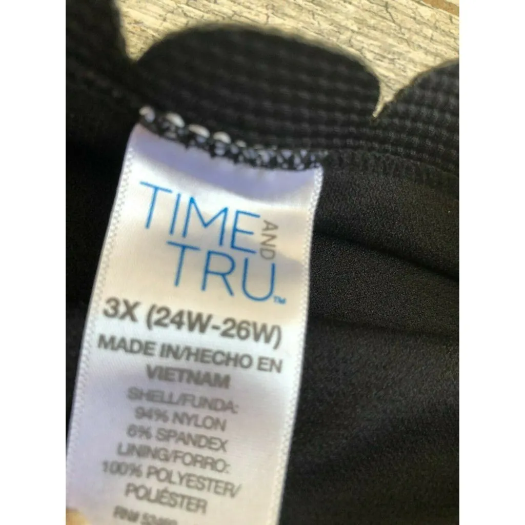 NWT Time & Tru 3X 24W 26W‎ Black Bikini Bottom Bathing Swim Scallop Suit Womans - Image 4