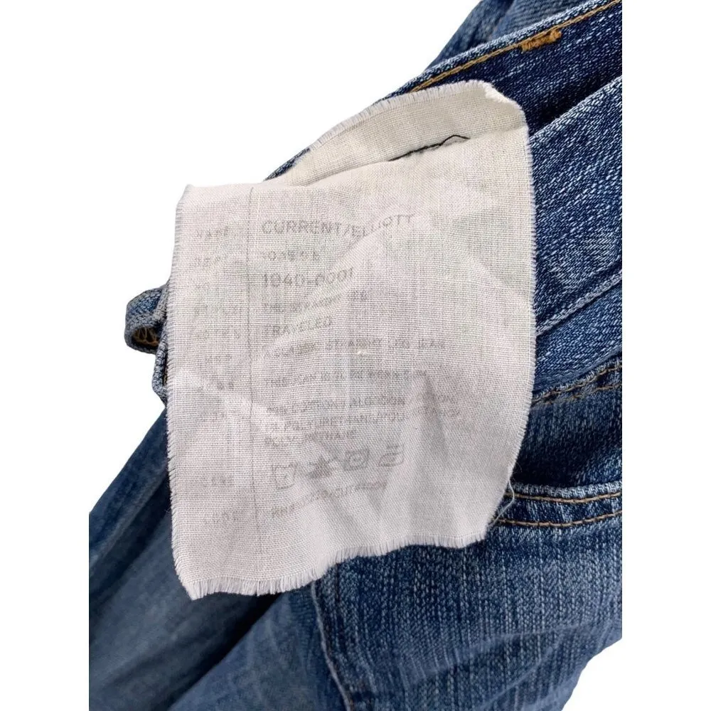 Current/Elliot The Straight Leg Traveled Medium Wash Jeans Size 28 Blue - Image 4