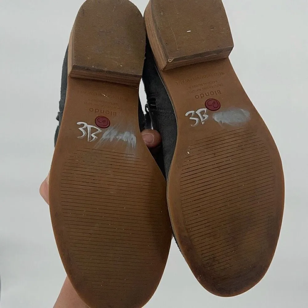 Blondo Womens Suede Stacked Heel Side Zip Linda Waterproof Booties Gray Size 6.5 - Image 8