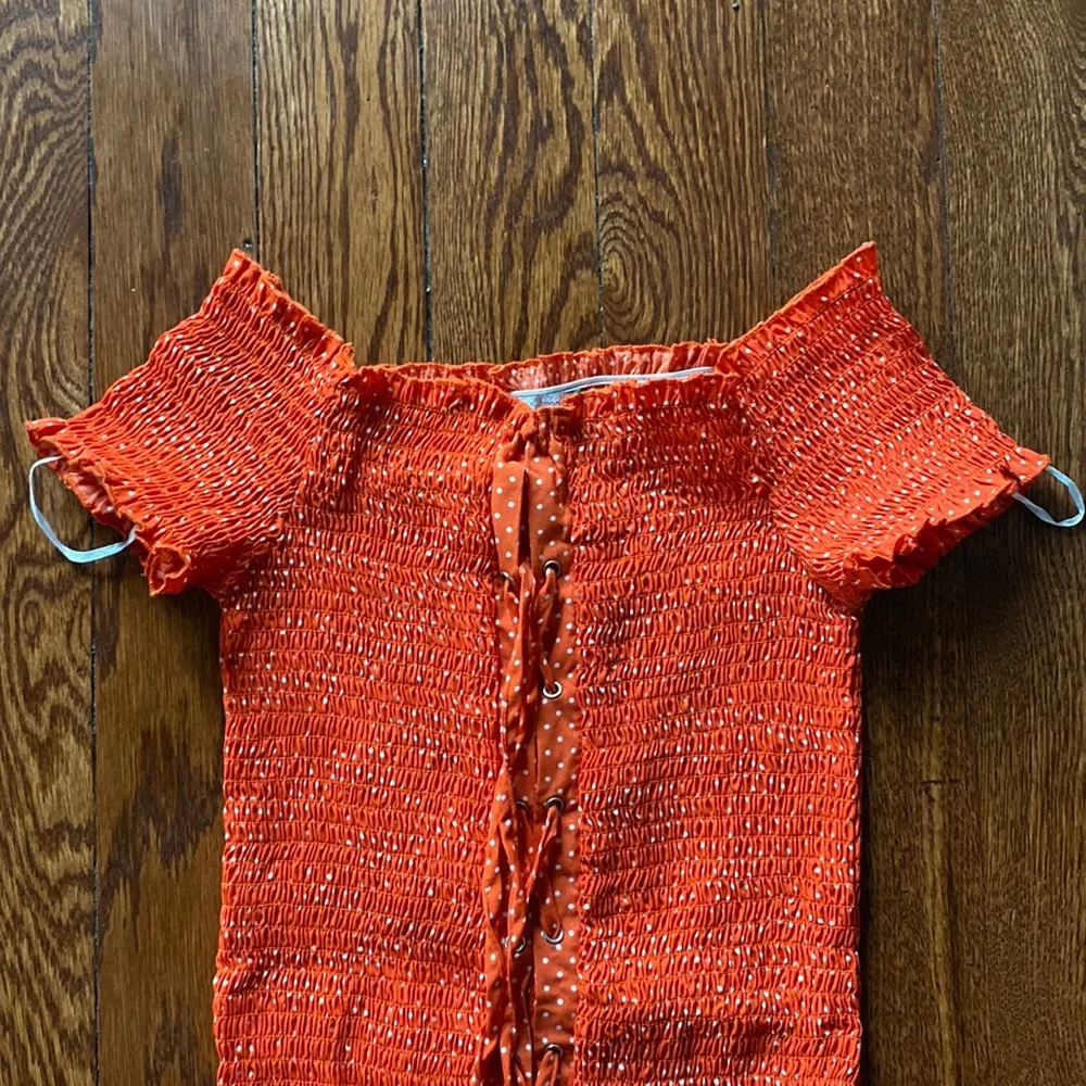 Poof Orange Polka Dot Dress SIZE M - Image 2