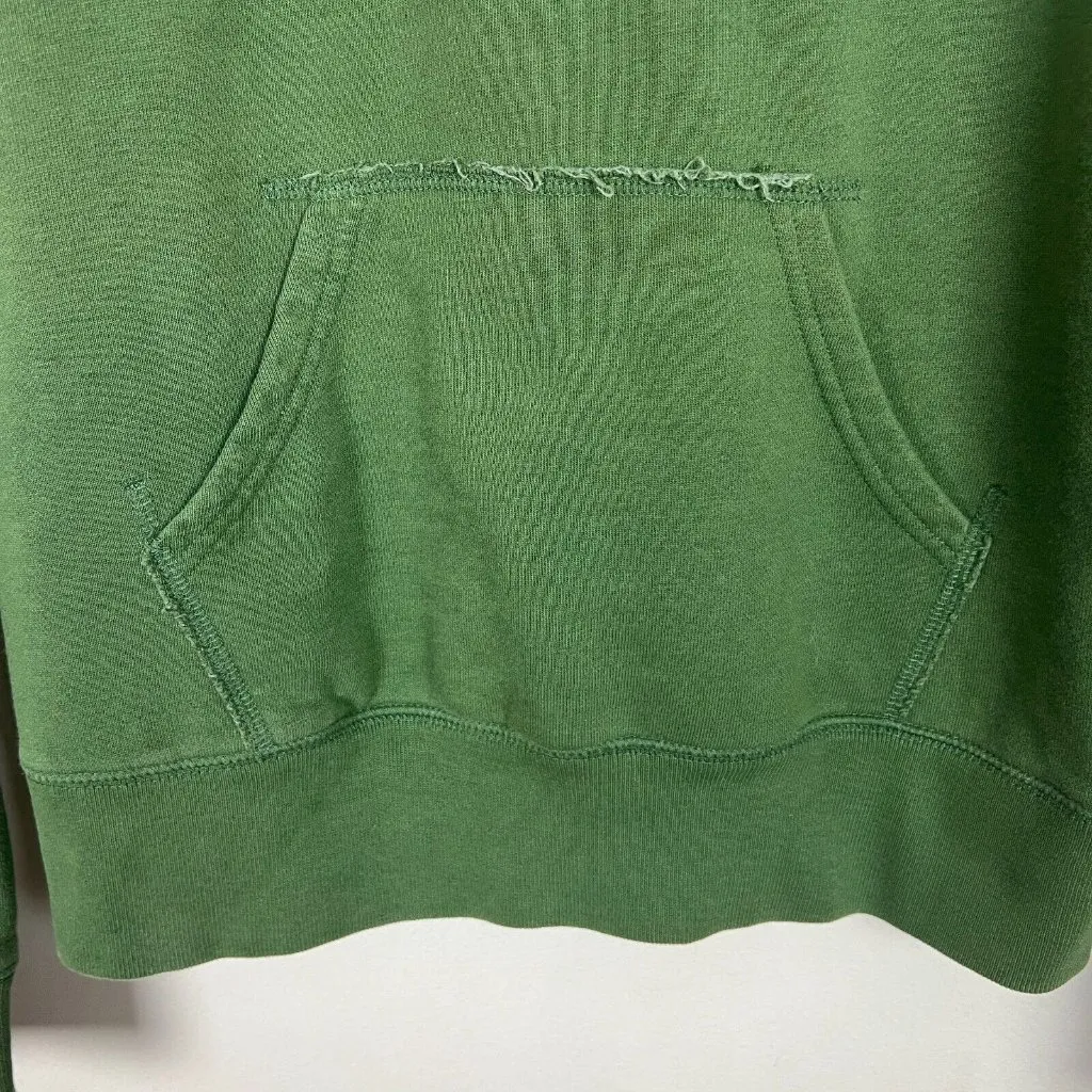 Vintage Lucky Brand Hoodie Sweatshirt Womens Medium Green‎ 1/4 Zip 13 Distressed - Image 6