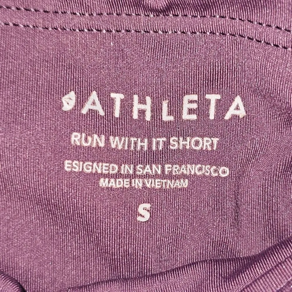 Athleta Womens Burgundy Run With It Shorts‎ Small - Pull - Image 3