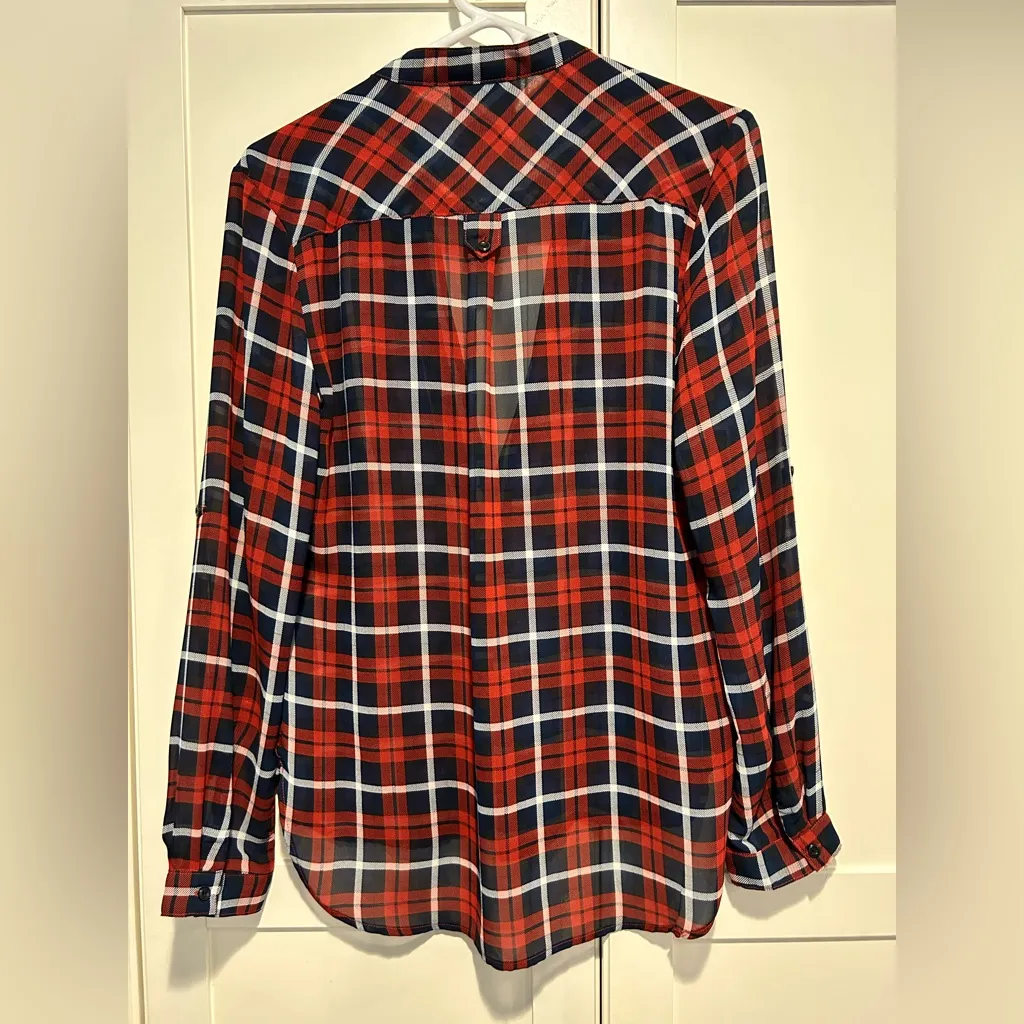 Romeo & Juliet Couture Sheer Plaid Tunic - Image 2
