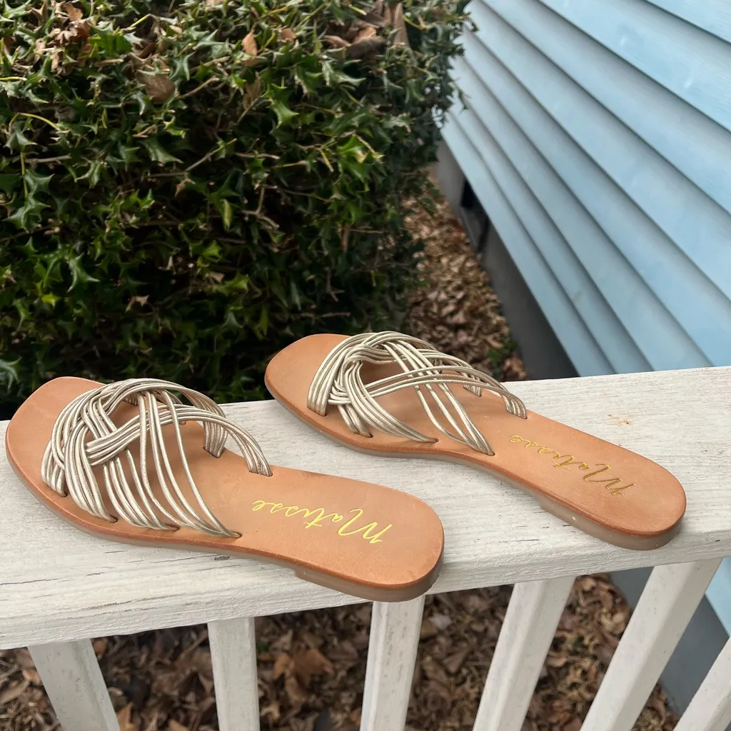 Matisse Tate Gold Sandals Tan Size 7 - Image 4