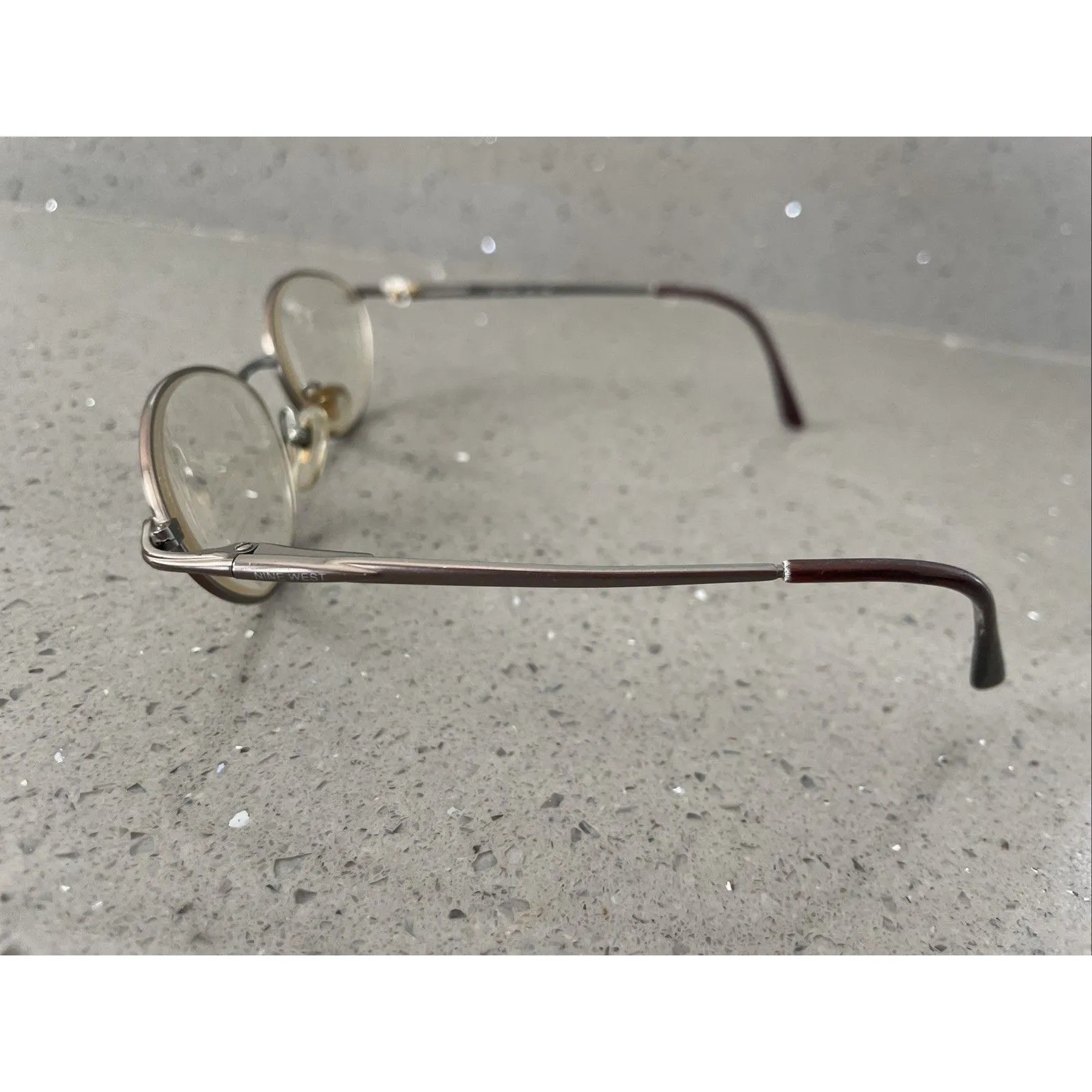 NINE WEST 205 P3E 52-17-130 Eyeglasses Frames ONLY Oval Italy silver full rim - Image 4