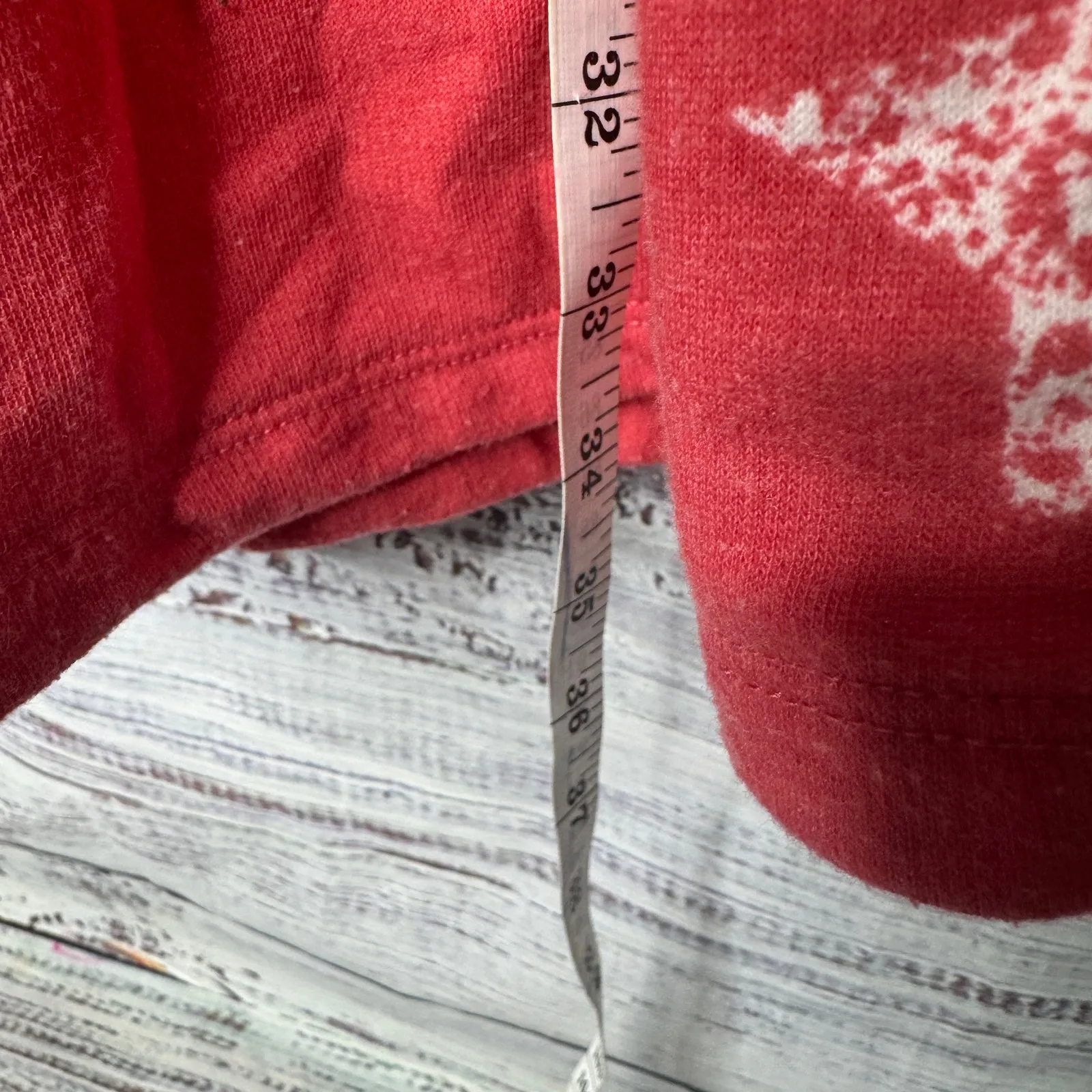 Lou & Grey Star Print Drawstring Romper Red Sleeveless V-Neck Size M - Image 7