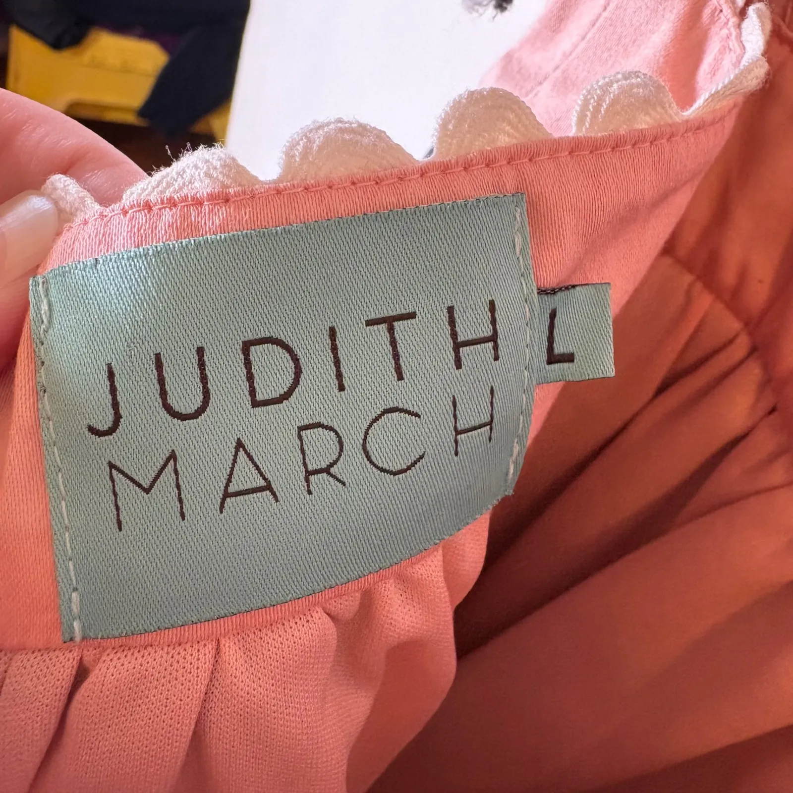 Judith March Polka Dot Fit & Flare Dress Pink Waist Bow‎ Back Size Large - Image 7