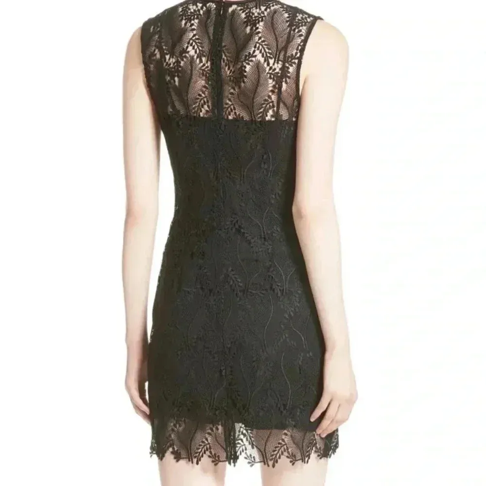 Diane von Furstenberg DVF Sleeveless Lace Tailored Overlay Mini Dress Size 6 NWT - Image 2