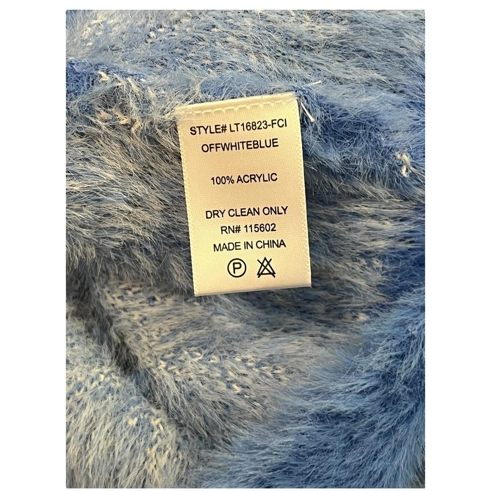 Altard State Cardigan Sweater Womens Small Blue White Fuzzy Plaid Cropped - Image 7