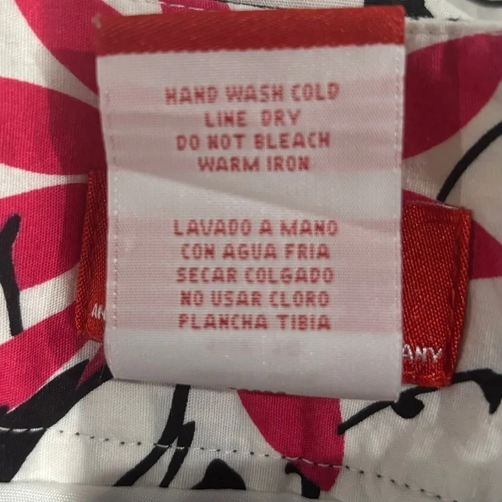 Oscar De La Renta Pink Yellow‎ Black White Floral A-line Skirt Womens 14 - Image 8