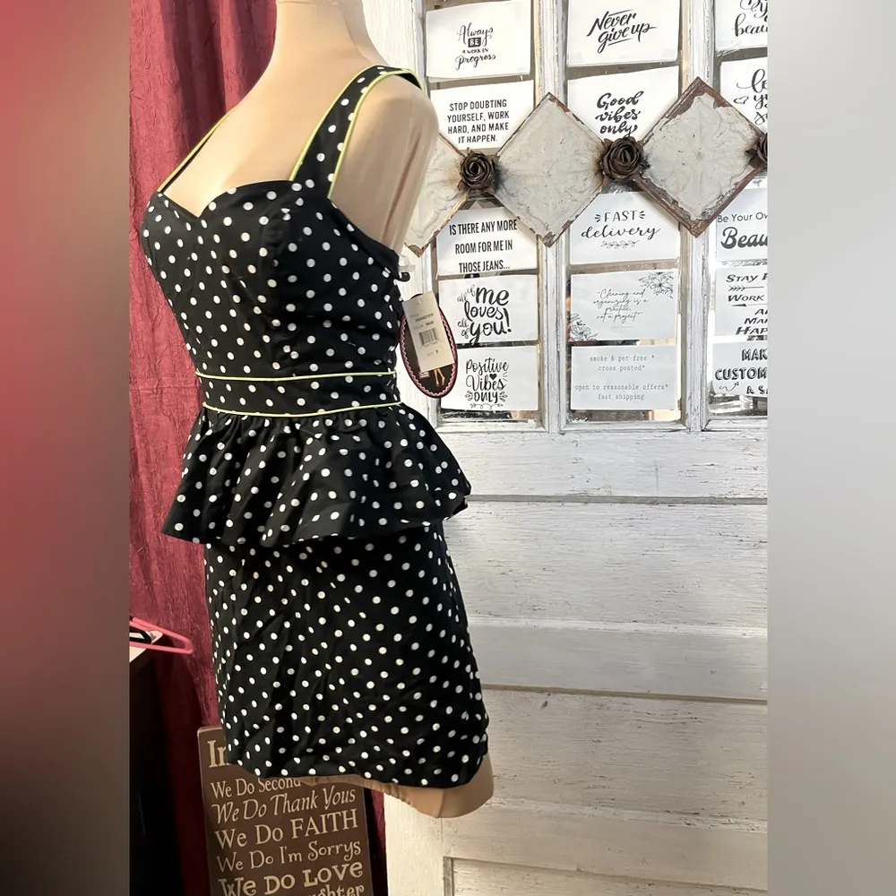 Paper Doll Rockabillia white Polka Dot Lined black Dress size 5 style INW4521820 - Image 3