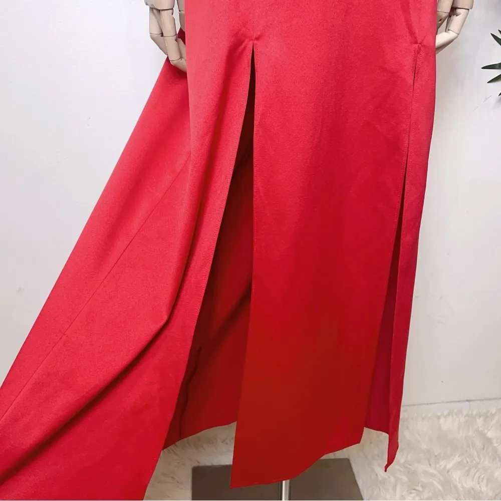 Elliatt Draped Collar Celebrate Cut out  Dress Scarlet Red - Image 3