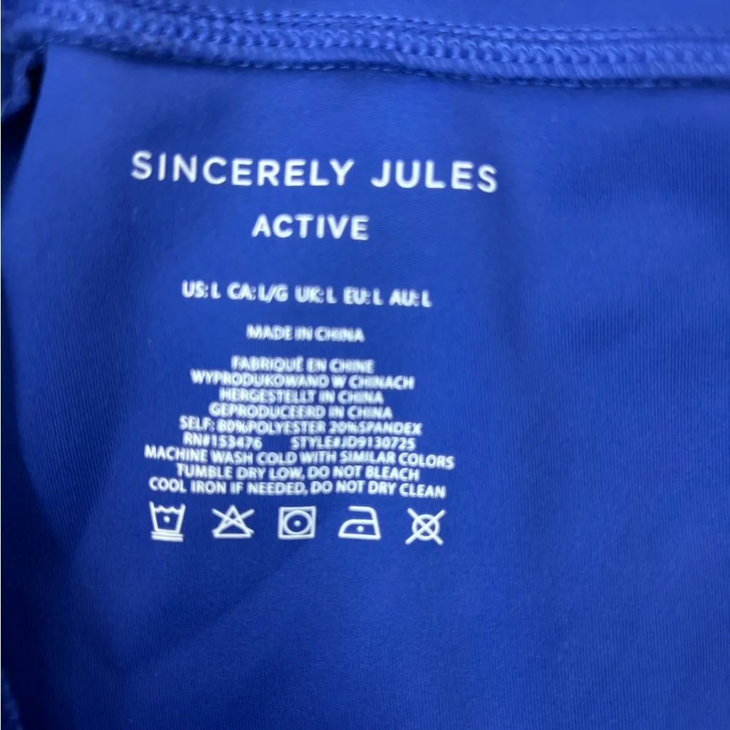 Sincerely Jules L Pocketed Azul Blue Athletic Shorts Size L - Image 5