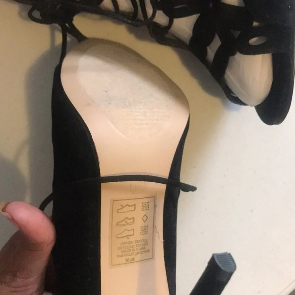 💖 GORGEOUS LACE UP SHOES 10 💖 Black - Image 7