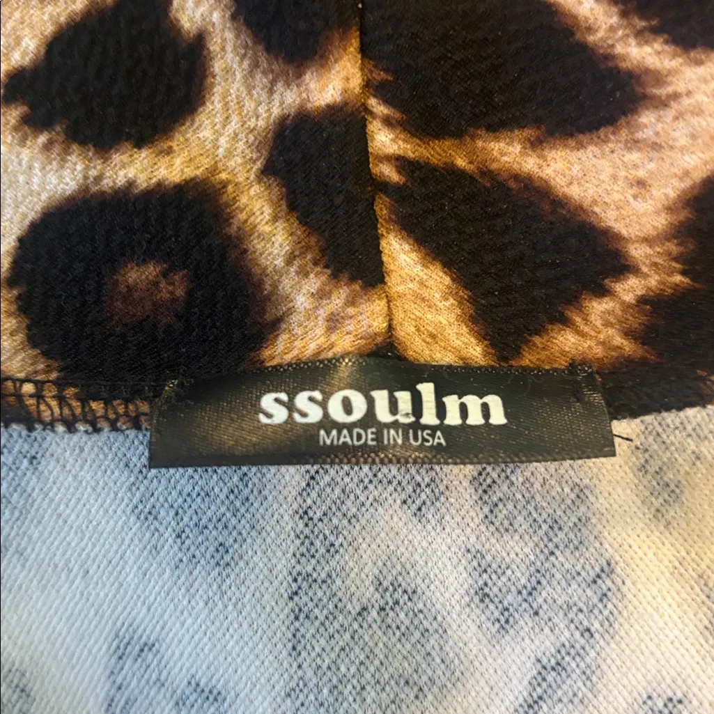 SSOULM Chic Leopard print Blazer & Trousers set Brown - Image 8