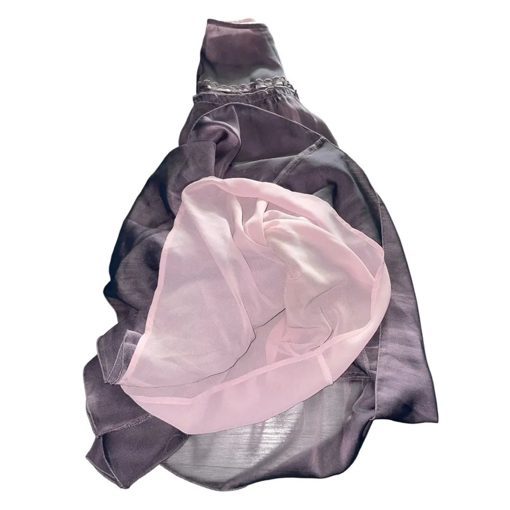 New York & CO. Purple Tiered A-Line Midi Skirt Size 10 Back Zipper. - Image 7