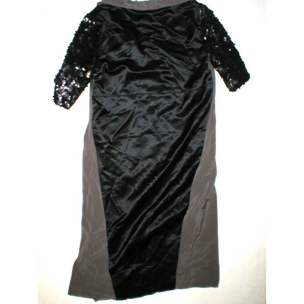 New Womens 4 NWT Designer Antonio Marras Italy Dress 40 Silk Sequins Black Gray - Image 7