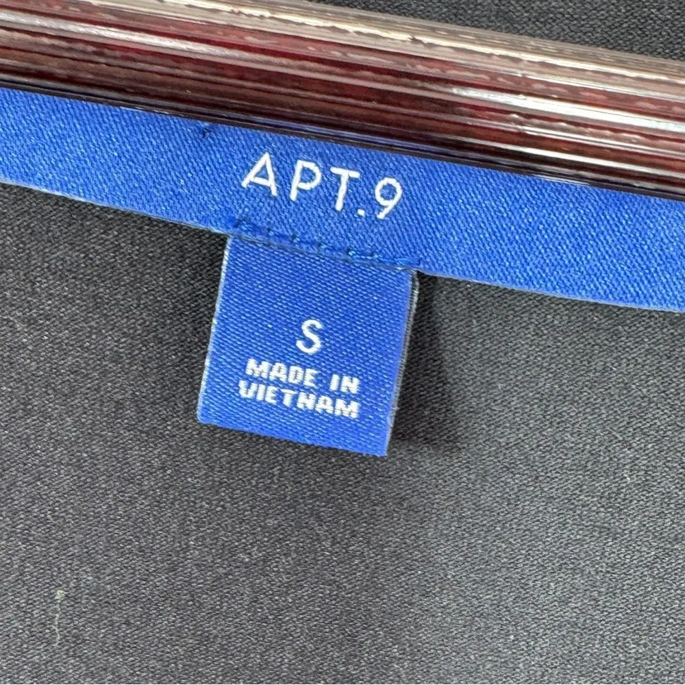 Apt. 9 Polka Dot Tiered Layers Split Flutter Sleeve Top Blouse Black White Small - Image 11