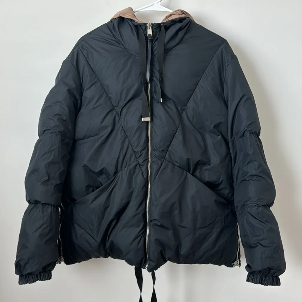 All Saints Allie Reversible Puffer in Black & Peach Size: XS - Image 5