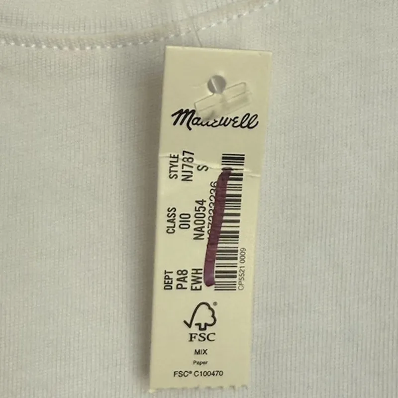 NWT Madewell Sz S Sutro Structured Muscle Tank White Cotton Tencel Elevated - Image 9