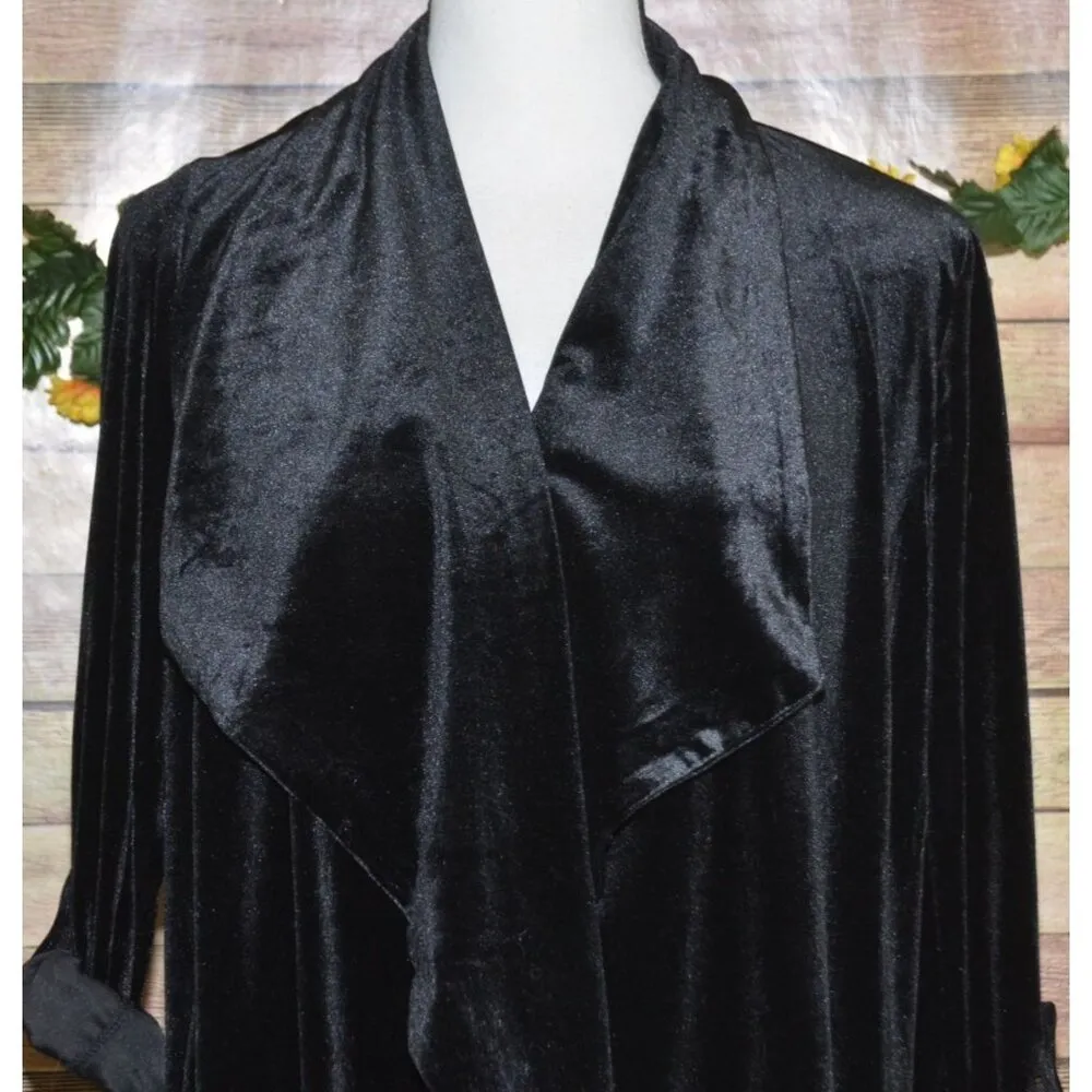 JL Jules & Leopold Jacket Women’s M Black Velvet Evening Wear Mid Length MINT - Image 4