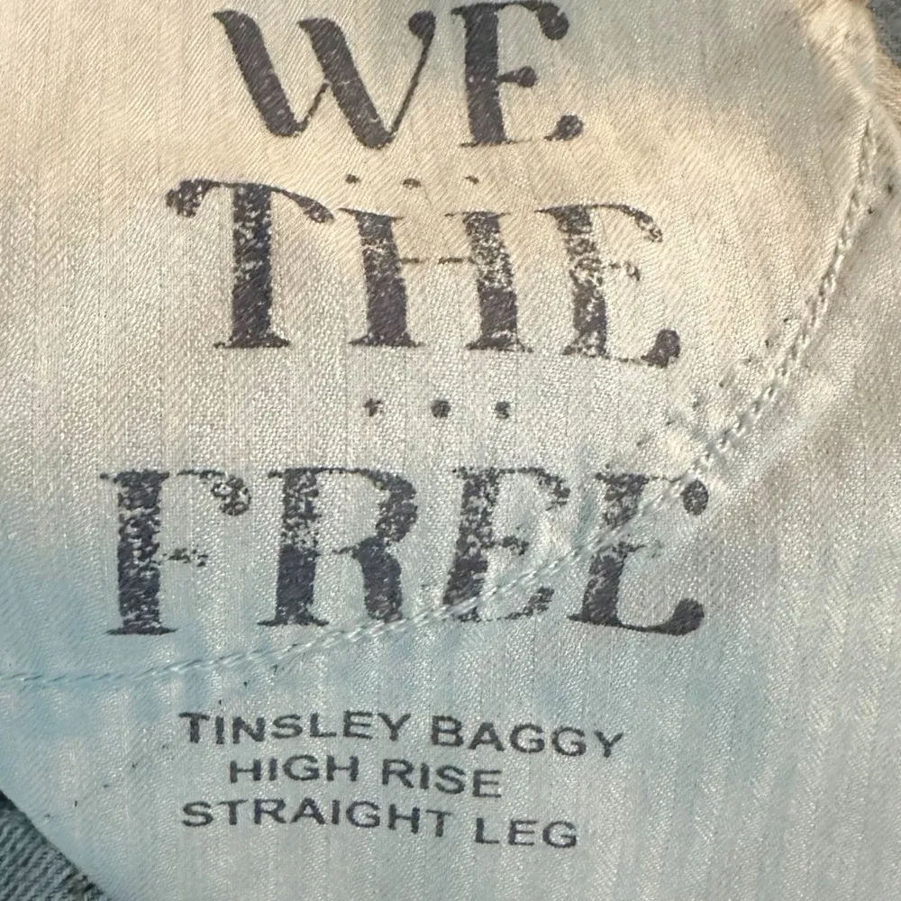 Free People Tinsley Baggy High Rise Jeans 90s Grunge Dirty Wash NWT 27 Short - Image 13