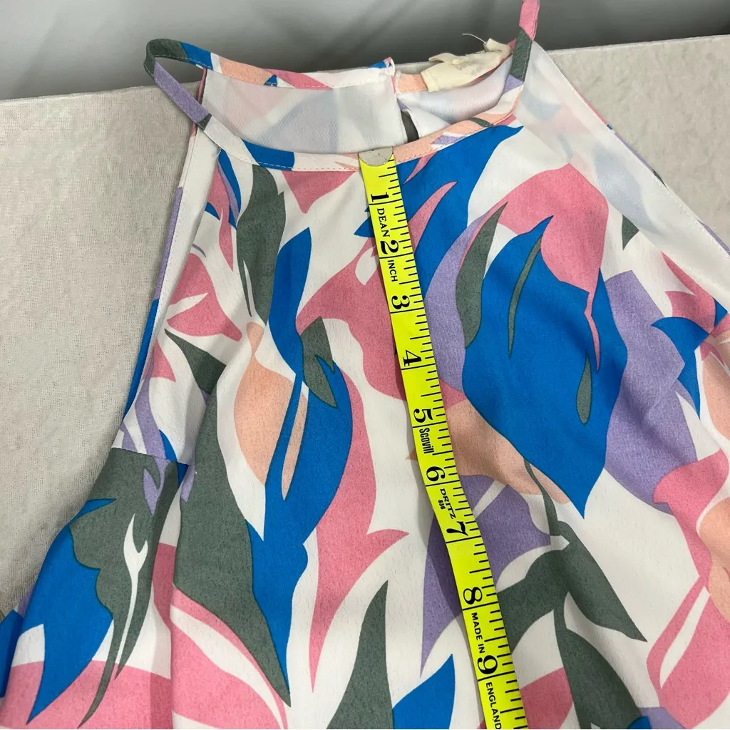 NWT Pastel Colorful Halter Maxi Dress size M sleeveless watercolor wedding guest - Image 7