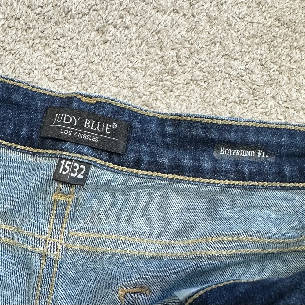 Judy Blue Bleach Splatter Boyfriend Fit Distressed Jeans in Dark Wash 15/32 - Image 10