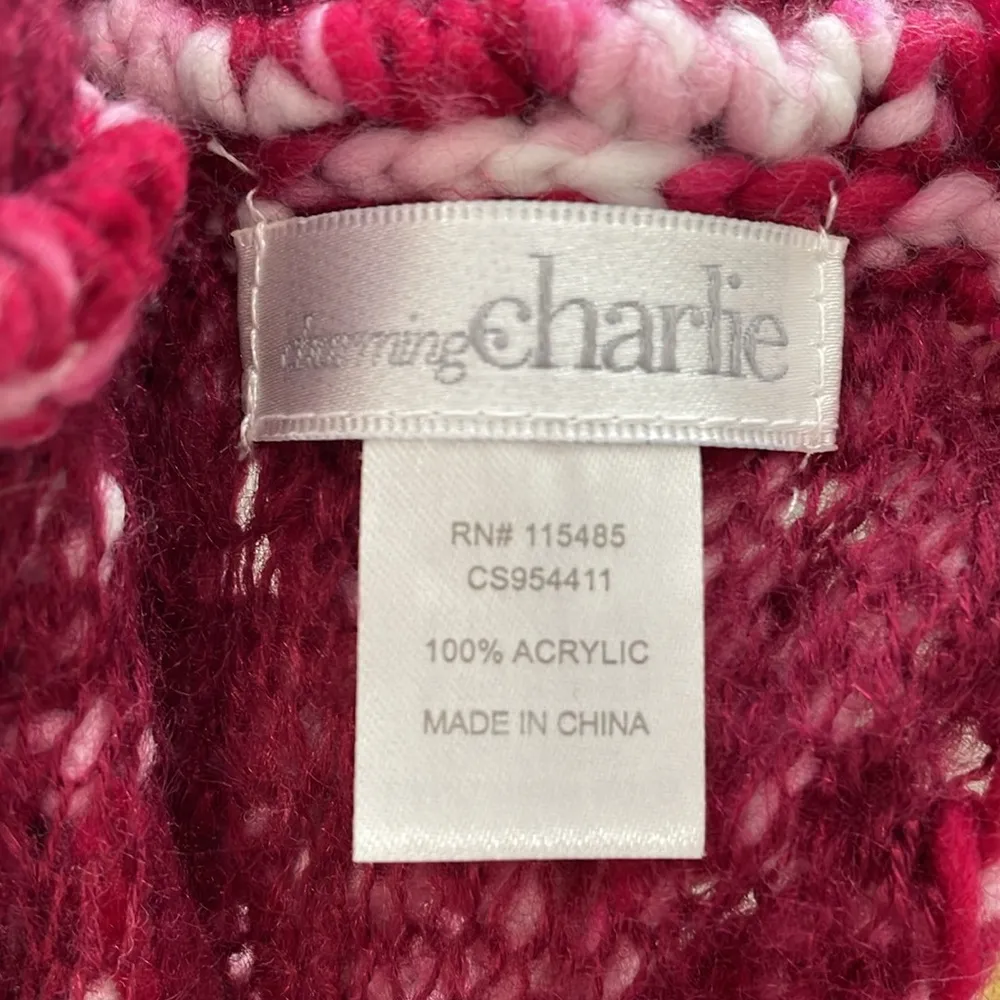 Charming Charlie Pink Knit Infinity Scarf - Image 4