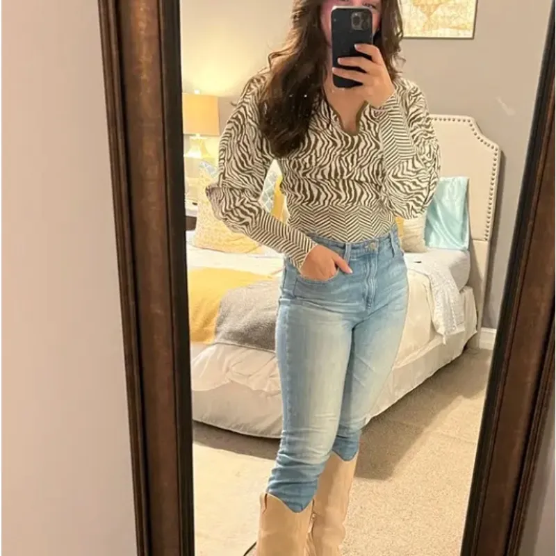 Estaban Cortazar Olive Zebra Sweater SMALL Cropped Dolman Animal Designer $265 Green - Image 6