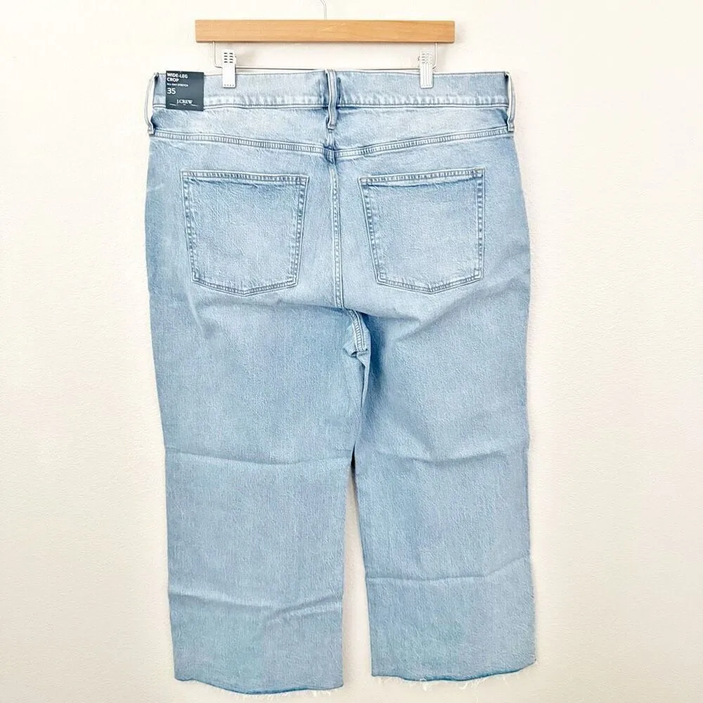 J. CREW | NWT Light Wash Wide Leg Crop Jean Stretch High Rise | Size 35, (20) - Image 7