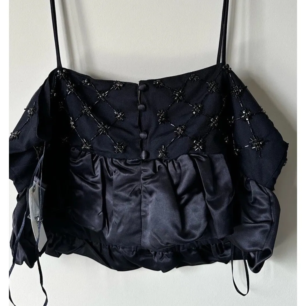 Anthropologie Beaded‎ Satin Crop Tank - NWT - 3X - Image 4