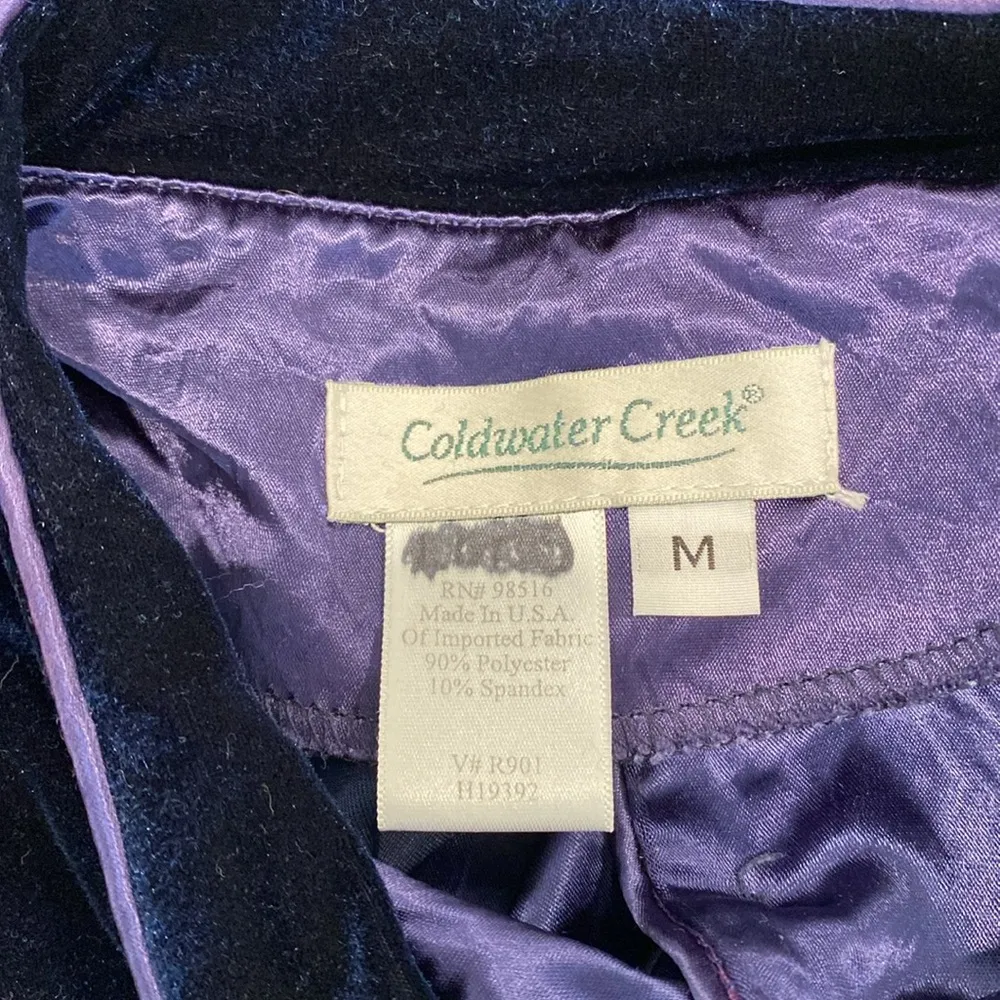 Coldwater Creek Womans Navy Velvet Oriental Style 2 Piece Suit Size Medium - Image 8