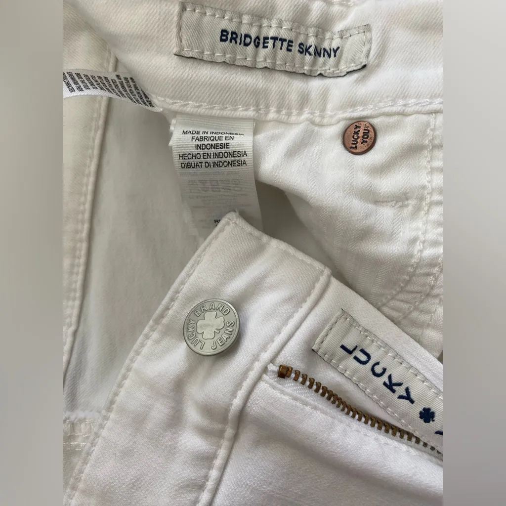 Lucky Brand Bridgette High Rise Skinny Jeans White Size 4/27 - Image 2