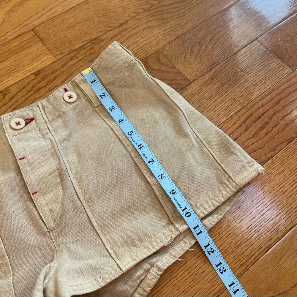 FREE PEOPLE All Yours Micro Mini Shorts Khaki Neutral Brown Utility Cargo Sz 8 - Image 12