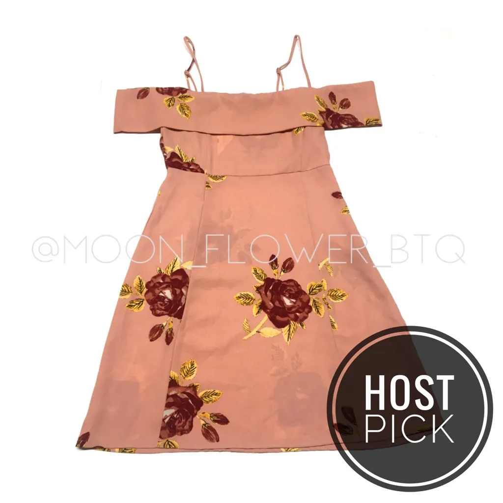 Amuse Society Dusty Rose Off-Shoulder Floral Dress Spaghetti Straps Summer Dress - Image 12