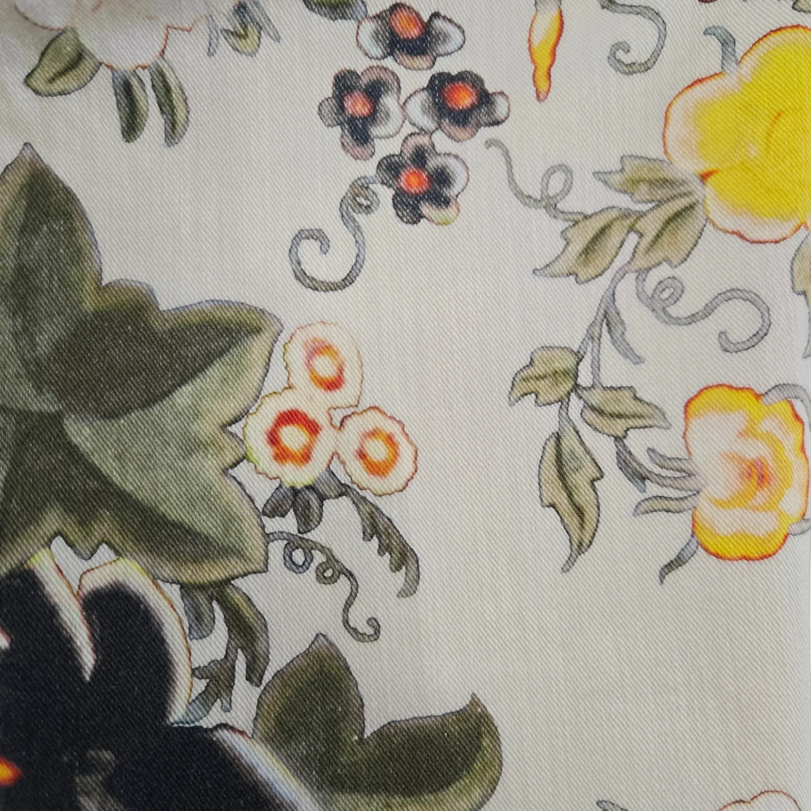 Etro Italy Floral Print Straight Leg Pants Multicolor Botanical Jeans Size 32 White - Image 7