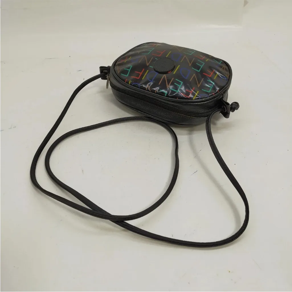 Fendi Black Crossbody Bag with Multicolored Logo Accents with COA EUC - Image 5