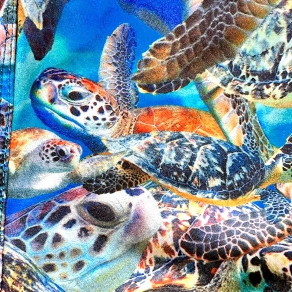 ArtSea Florida Keys Leggings XL Elastic Stretch High Waist Pants Beach Islands Blue - Image 4