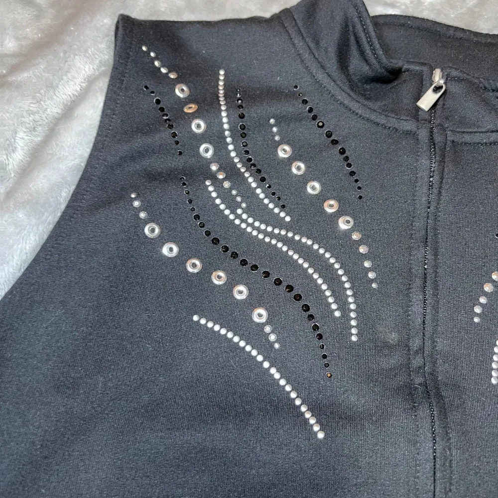 Alfred Dunner Vest Womens 18 Black Full Zip Embellished Layering Comfy Sparkle - Image 8