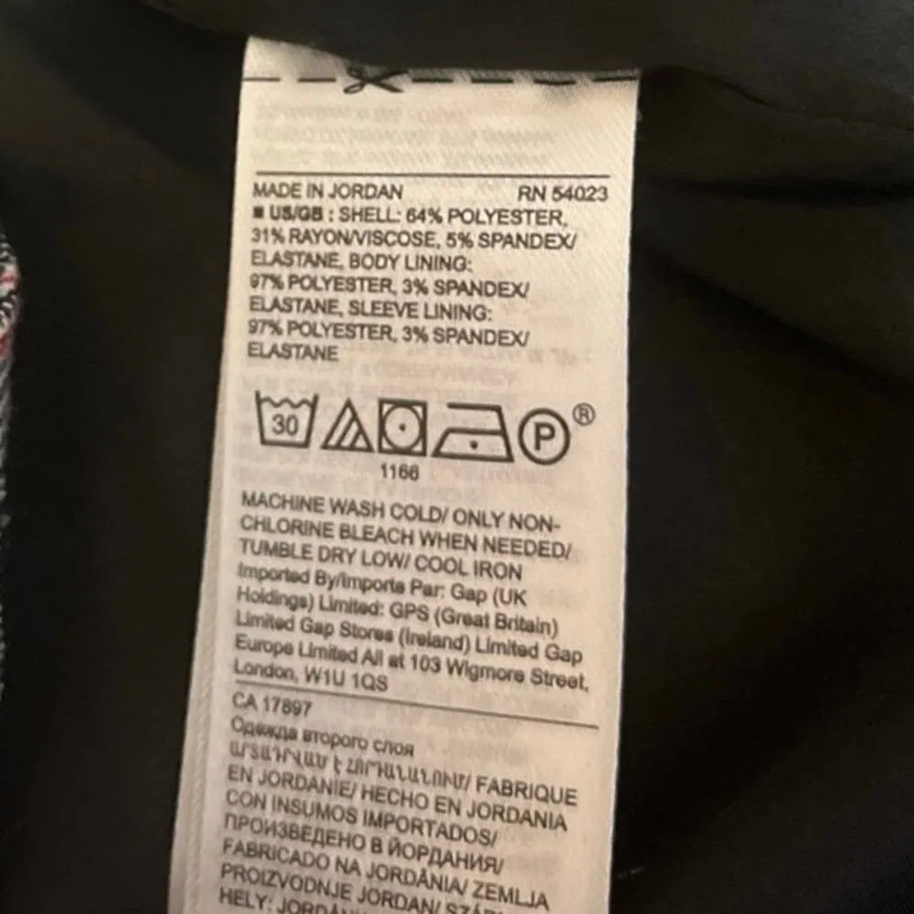 Banana Republic Gray Double Breasted Check Plaid Notch Collar Blazer Jacket Sz 6 - Image 5